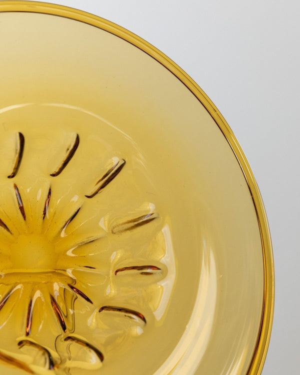XL Vintage Murano glass bowl - Amber coloured with ribbed pattern - Italy 1920s - Decorative fruit bowl, colourful glassware, elegant gift idea - Bottega Jacobs