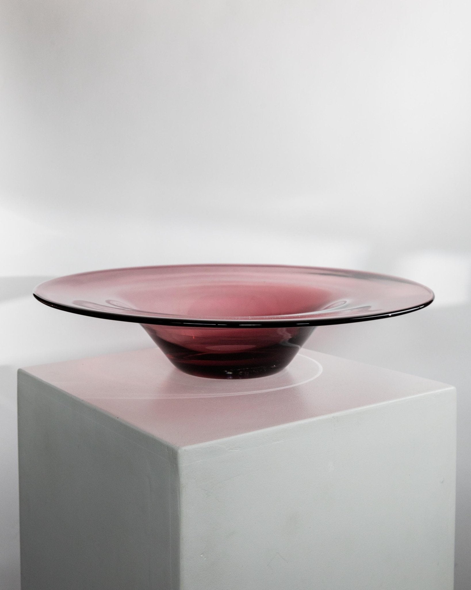 XL Vintage Murano Glass Bowl - Berry Toned Heavy Glass - Mid Century Design Italy 1970s - X - Mas Gift Idea Elegant, Retro Table Decoration_Bottega Jacobs