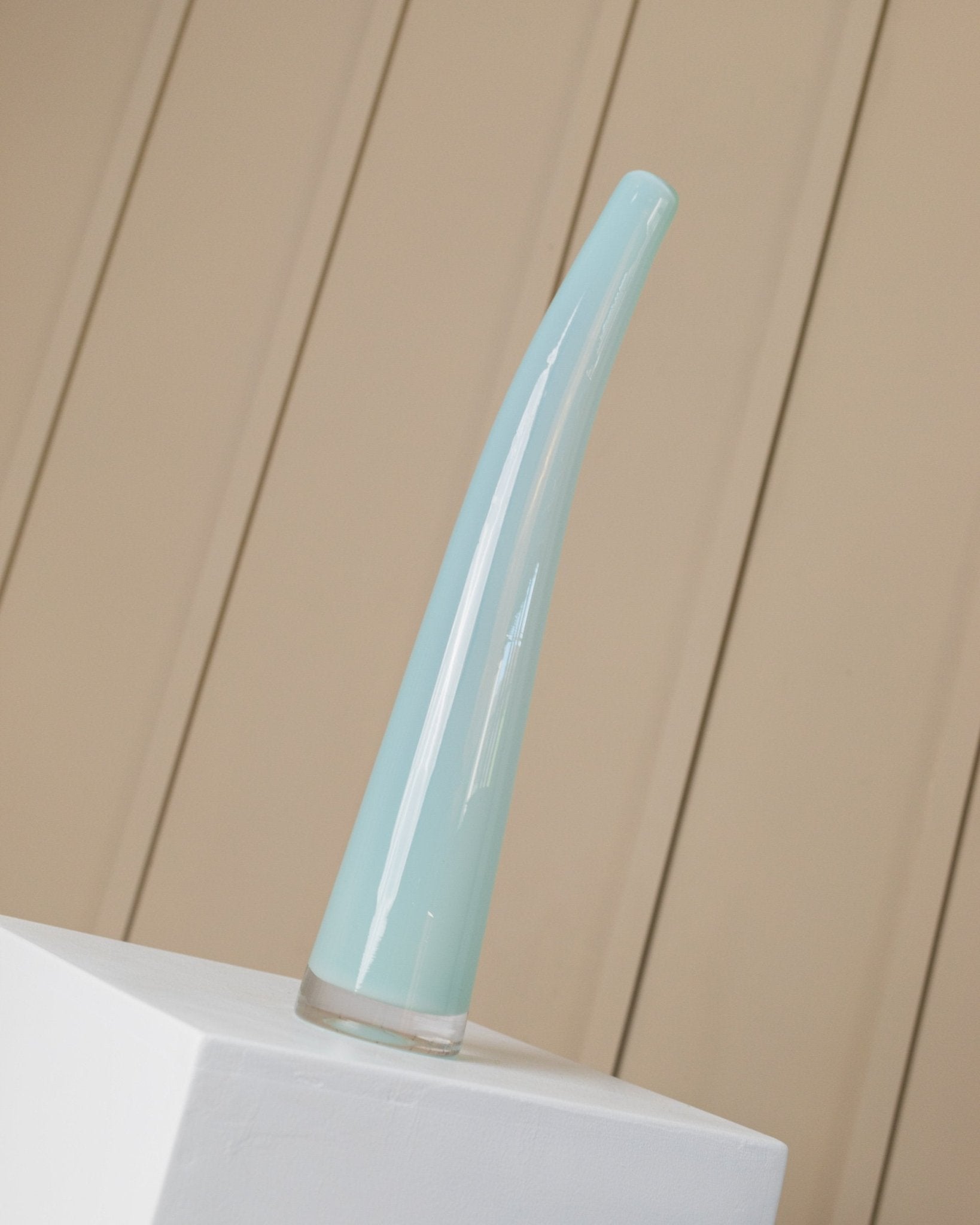 XL Vintage Murano glass vase 70s - by Giusto Toso for Leucos - layered curved glass - Bottega Jacobs