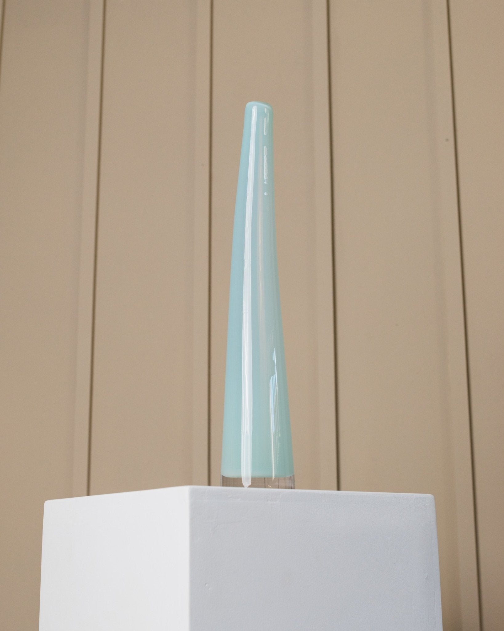 XL Vintage Murano glass vase 70s - by Giusto Toso for Leucos - layered curved glass - Bottega Jacobs