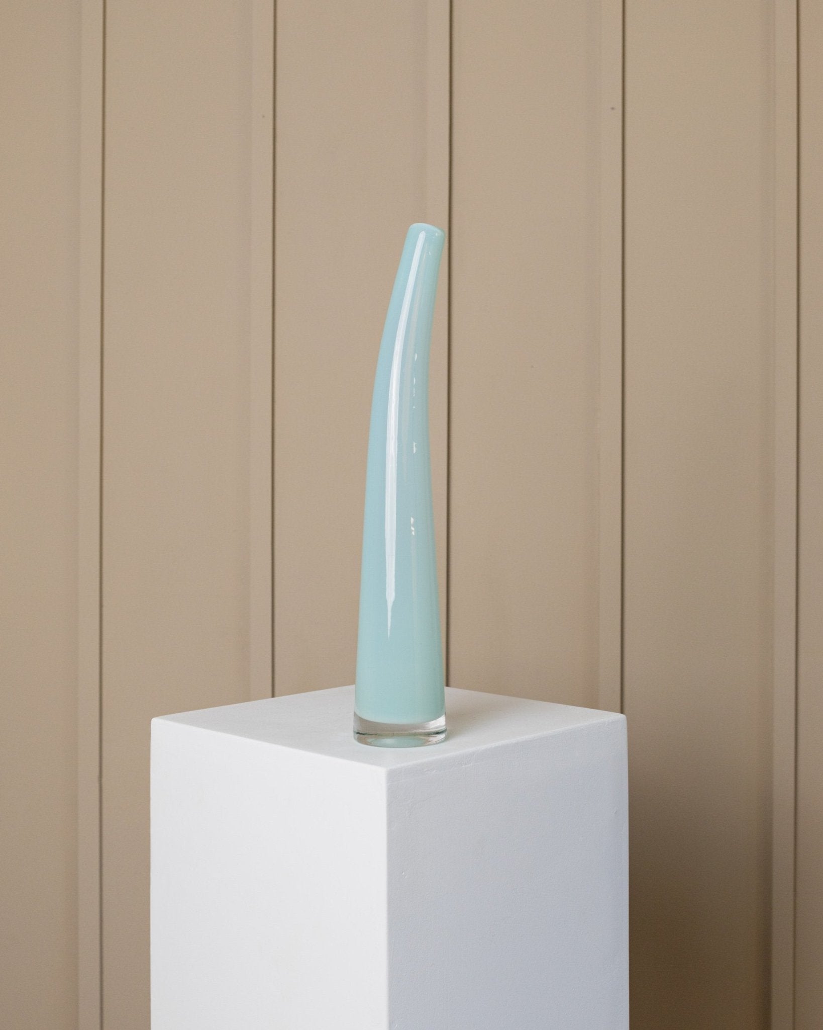 XL Vintage Murano glass vase 70s - by Giusto Toso for Leucos - layered curved glass - Bottega Jacobs