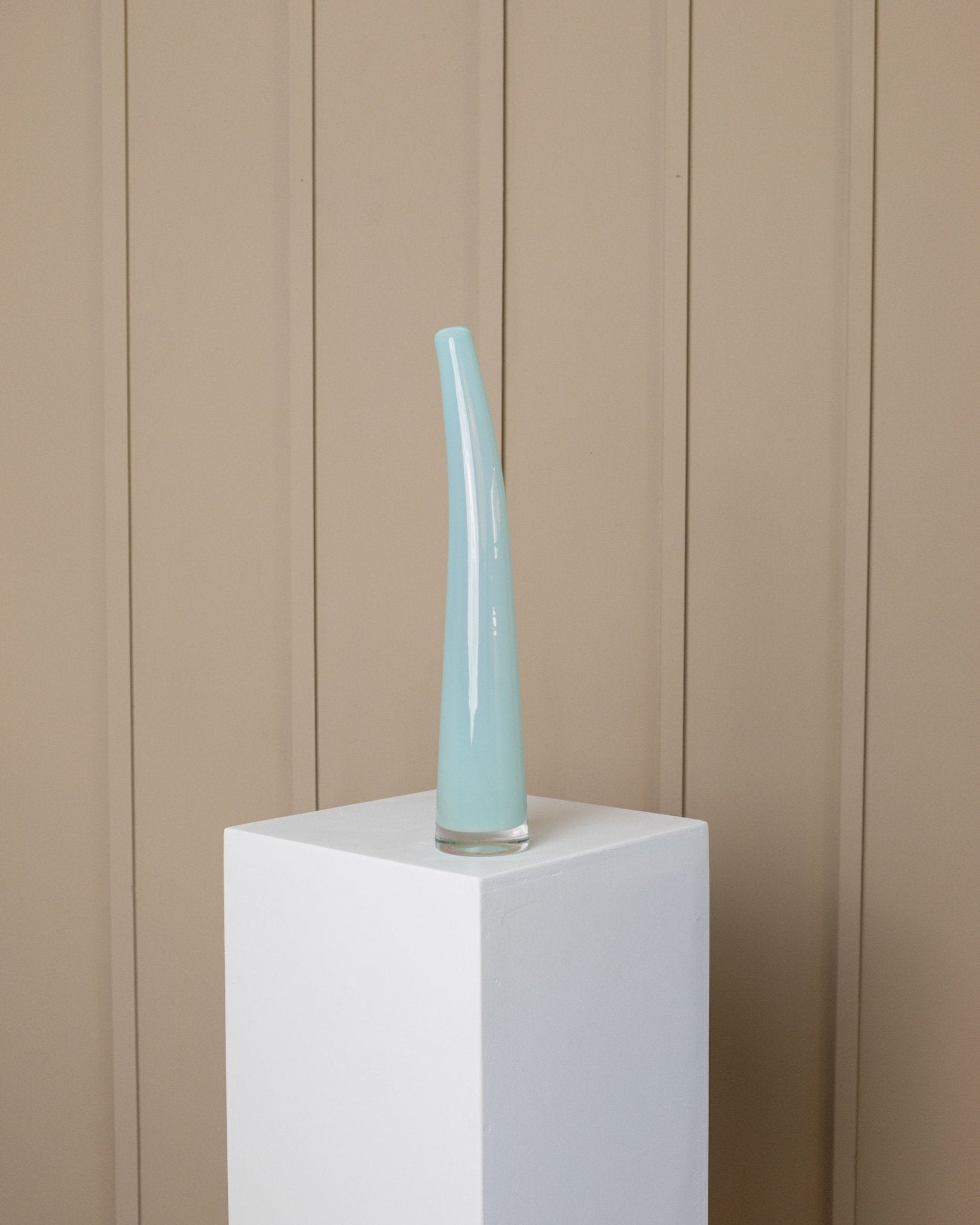 XL Vintage Murano glass vase 70s - by Giusto Toso for Leucos - layered curved glass - Bottega Jacobs