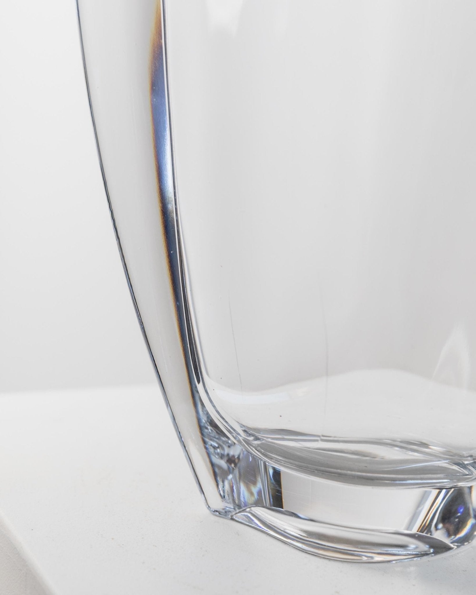 XL Vintage Murano Glass Vase Wavy Shape - Clear Glass, Heavy - Timeless Design Italy 1980s - Classic Flower Vase, Elegant Gift Idea_Bottega Jacobs