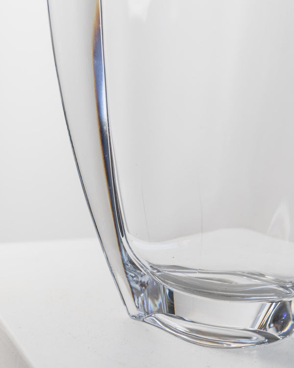 XL Vintage Murano Glass Vase Wavy Shape - Clear Glass, Heavy - Timeless Design Italy 1980s - Classic Flower Vase, Elegant Gift Idea_Bottega Jacobs