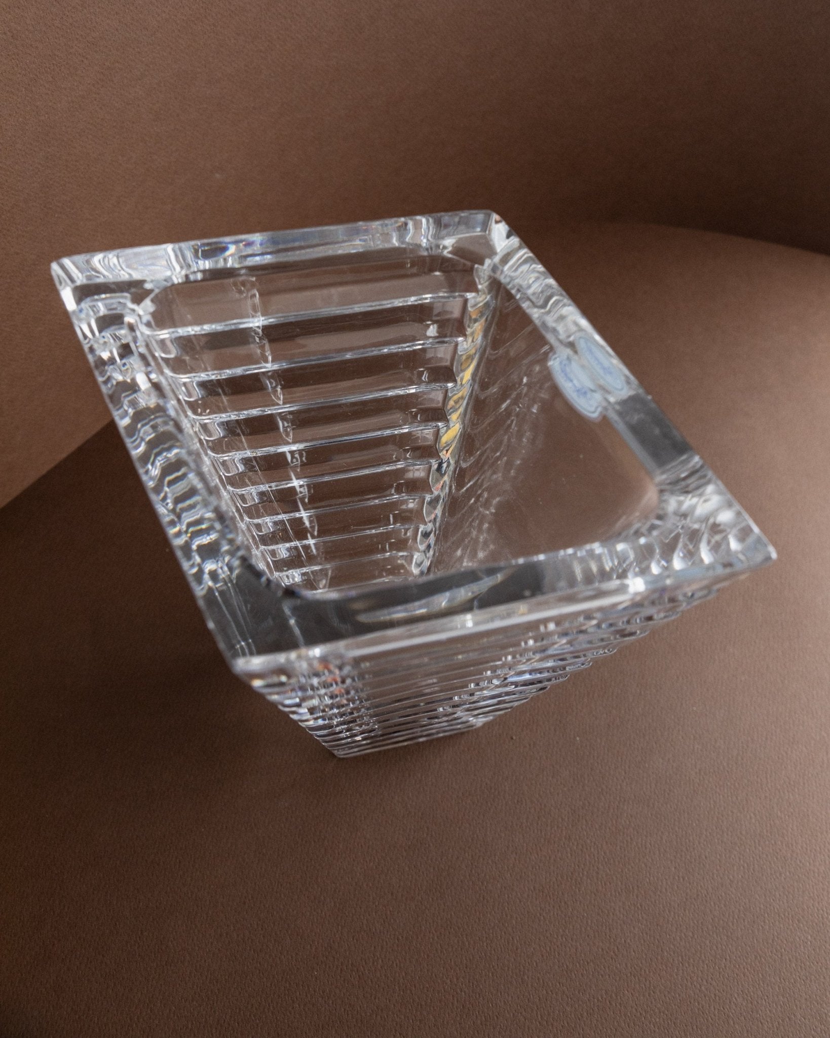 XL vintage Rogaska vase crystal glass - Conical Mid Century vase - made in Italy - 1980s_Bottega Jacobs