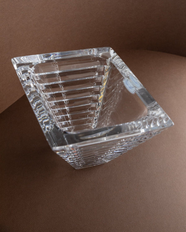 XL vintage Rogaska vase crystal glass - Conical Mid Century vase - made in Italy - 1980s_Bottega Jacobs