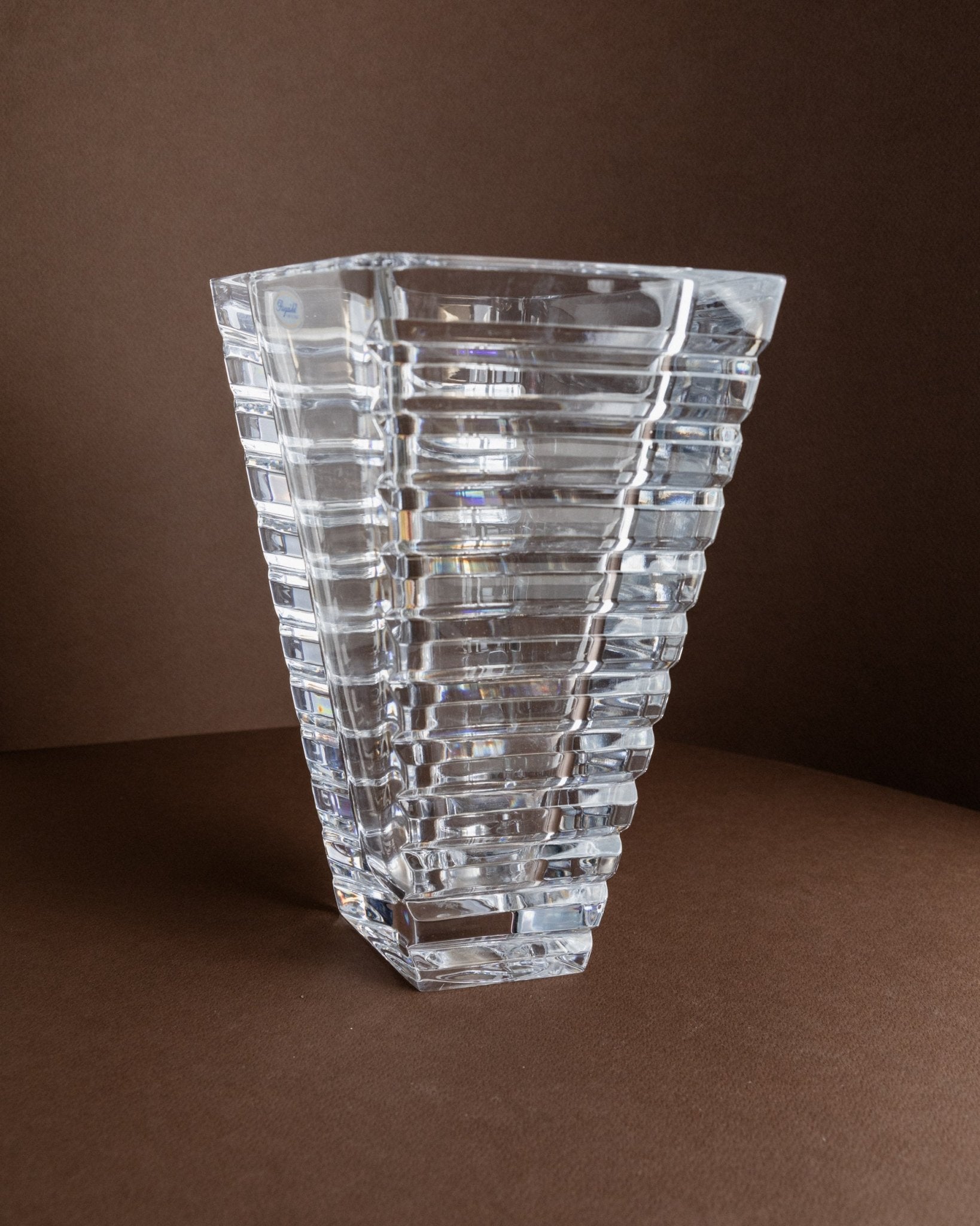 XL vintage Rogaska vase crystal glass - Conical Mid Century vase - made in Italy - 1980s_Bottega Jacobs