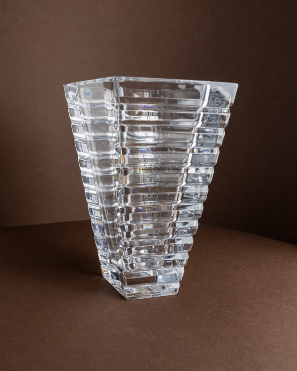 XL vintage Rogaska vase crystal glass - Conical Mid Century vase - made in Italy - 1980s_Bottega Jacobs