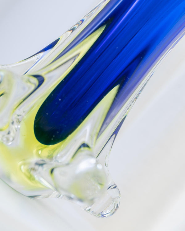 XXL Fratelli Toso Vase - Murano glass Art blue Italy 1970s - Decorative Flower Vase, elegant gift idea, colorful glassware, handcrafted_Bottega Jacobs