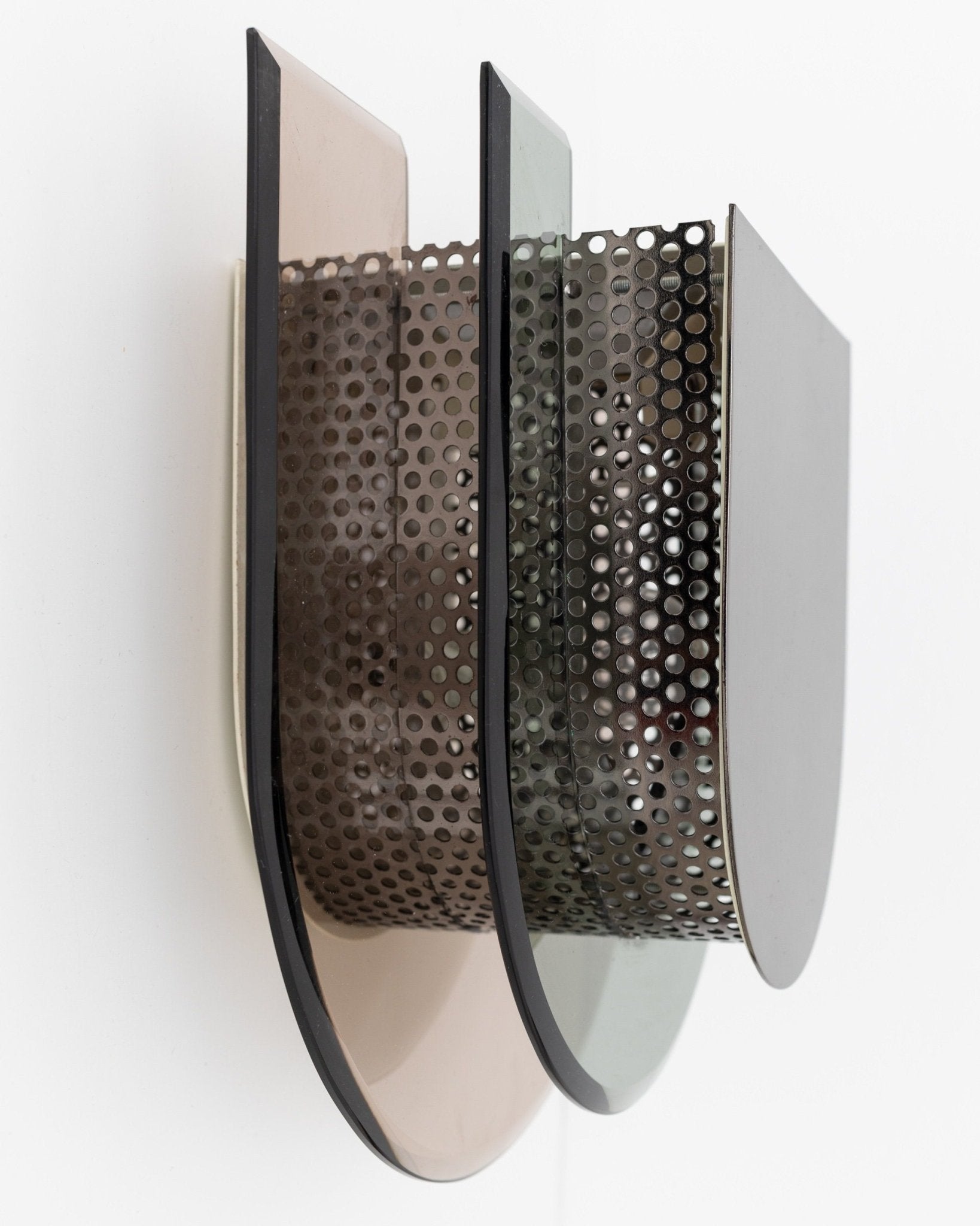 XXL mirrored glass wall lamp - Postmodern Memphis Style - Made in Italy 1970s - Bottega Jacobs