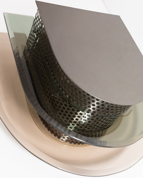 XXL mirrored glass wall lamp - Postmodern Memphis Style - Made in Italy 1970s - Bottega Jacobs