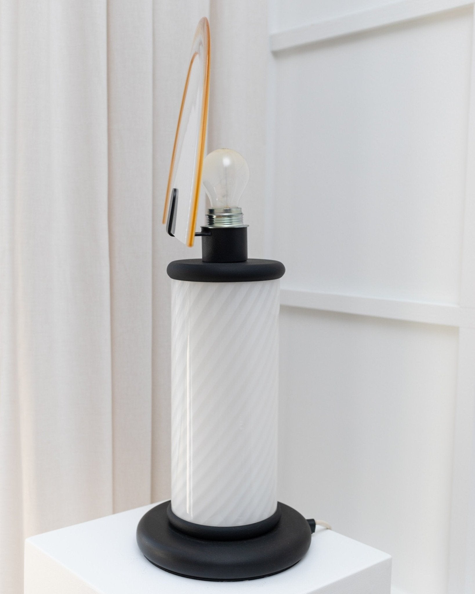 XXL Murano table lamp Swirl glass - Memphis handmade in Italy - Mid Century 1980s - Bottega Jacobs