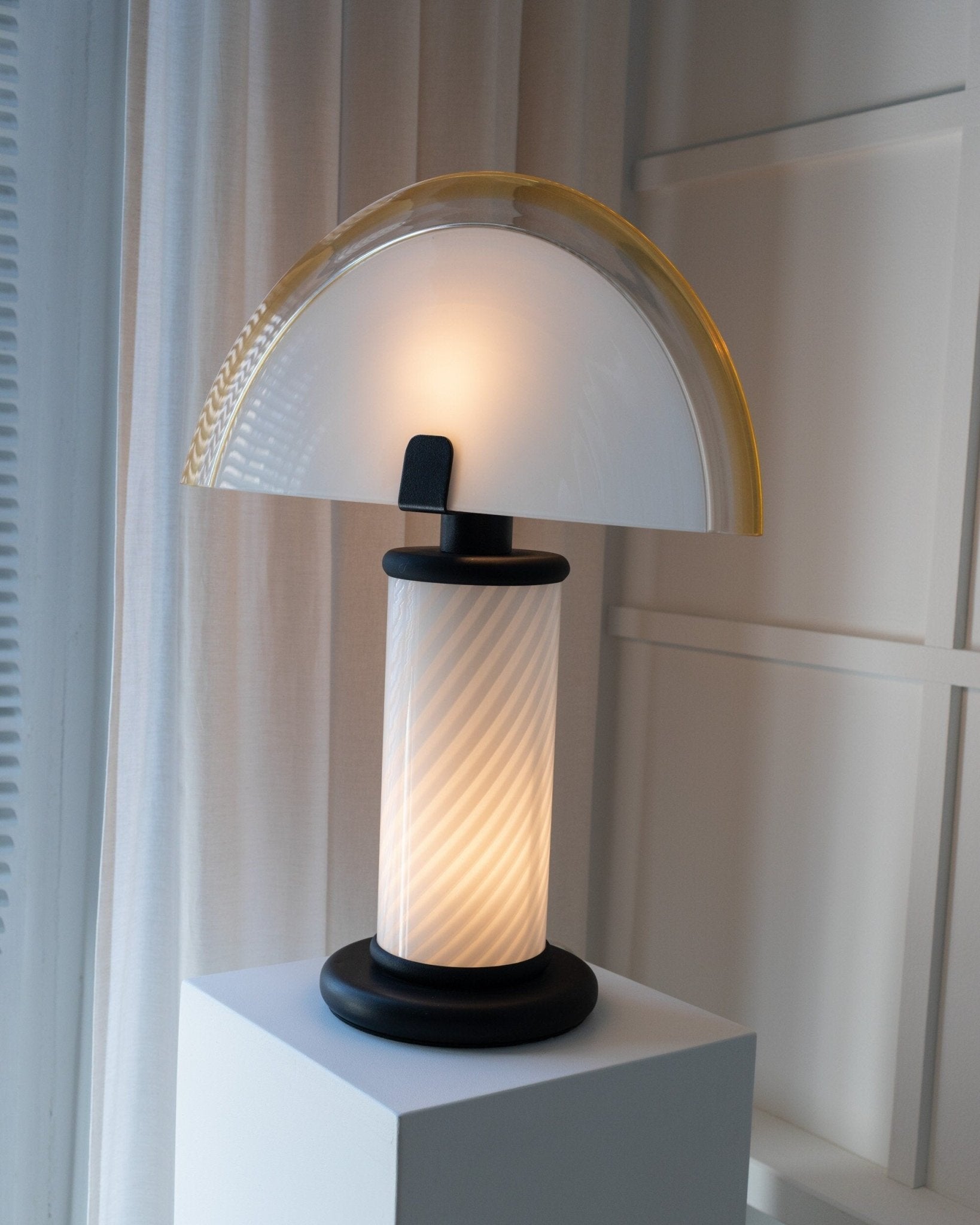 XXL Murano table lamp Swirl glass - Memphis handmade in Italy - Mid Century 1980s - Bottega Jacobs