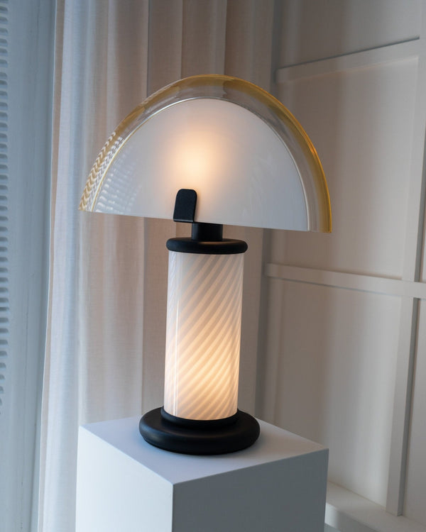 XXL Murano table lamp Swirl glass - Memphis handmade in Italy - Mid Century 1980s - Bottega Jacobs