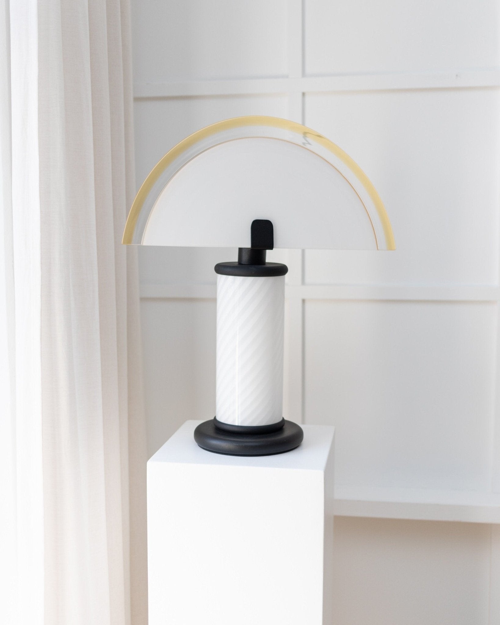 XXL Murano table lamp Swirl glass - Memphis handmade in Italy - Mid Century 1980s - Bottega Jacobs