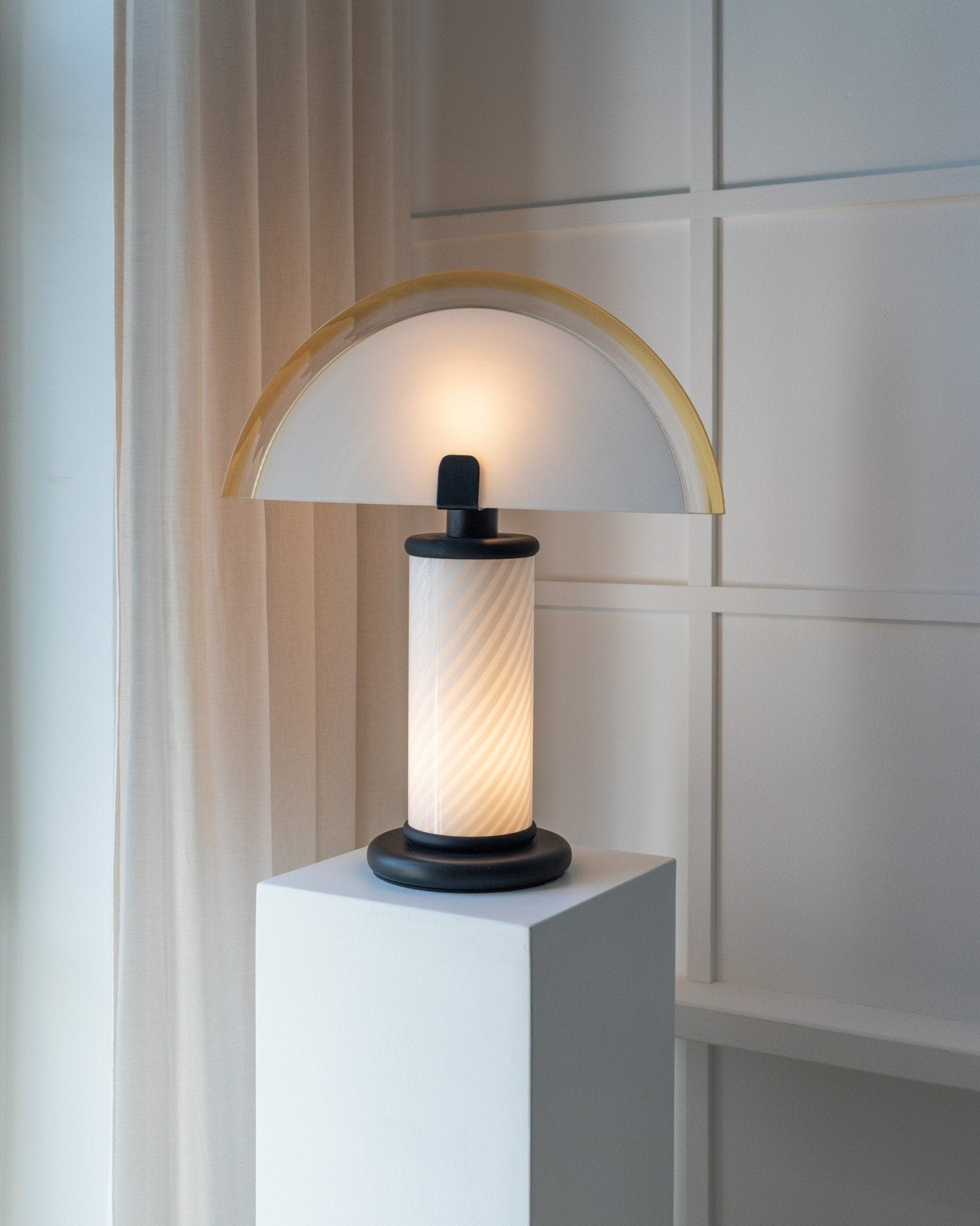 XXL Murano table lamp Swirl glass - Memphis handmade in Italy - Mid Century 1980s - Bottega Jacobs