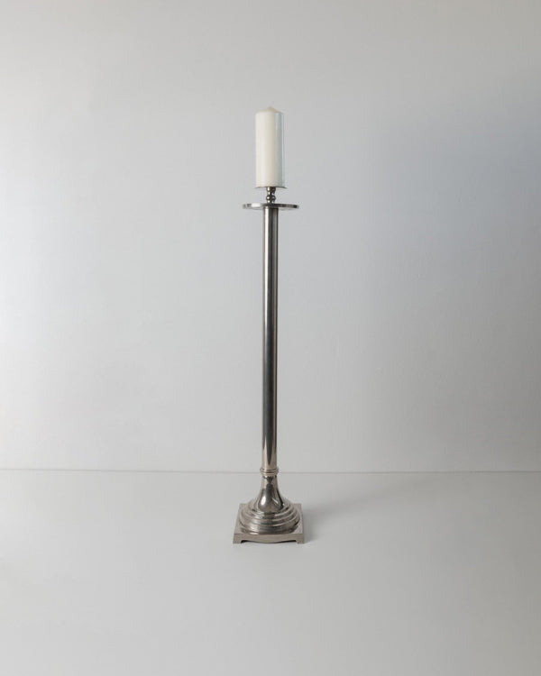 XXL Vintage Art Deco Candlestick - Chrome - plated brass - Classic shape - Italy 1930s_Bottega Jacobs