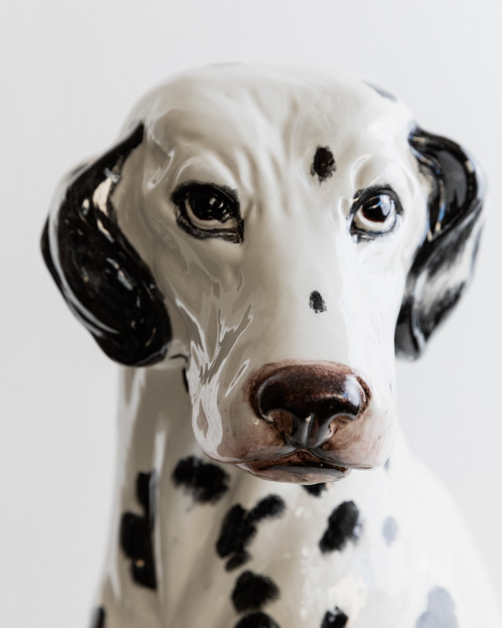 XXL Vintage ceramic dog - Dalmatian sculpture, glazed - Italy 1980s - artwork, unique piece, gift collector - decoration entrance - Bottega Jacobs