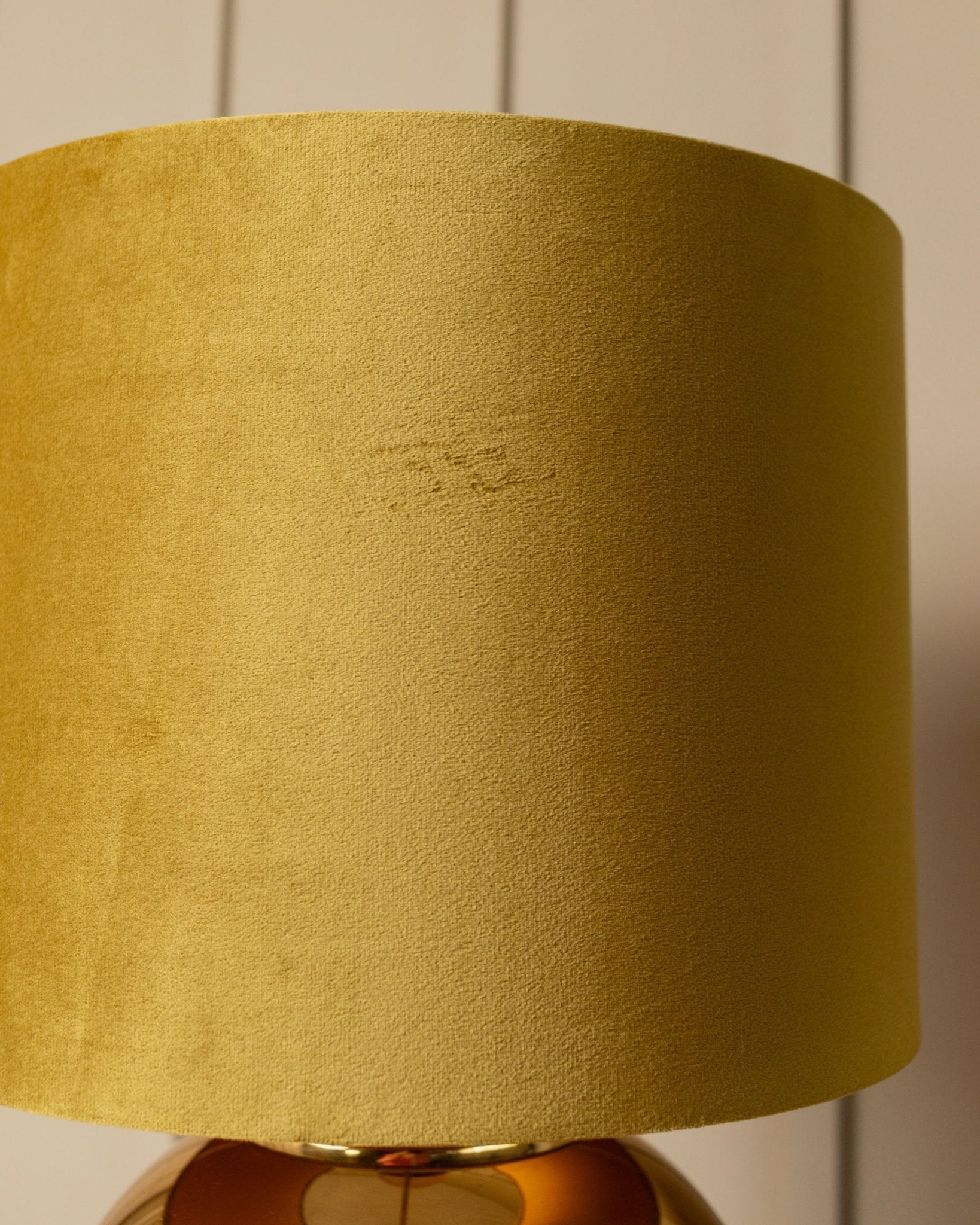 XXL vintage globe lamp Italy 1980s, golden velvet lampshade, Hollywood Regency style - Bottega Jacobs