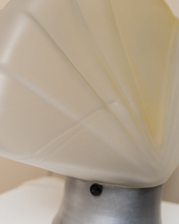 XXL vintage Murano glass shell lamp - table lamp white yellow - Space Age Design Italy - 1980s - Bottega Jacobs