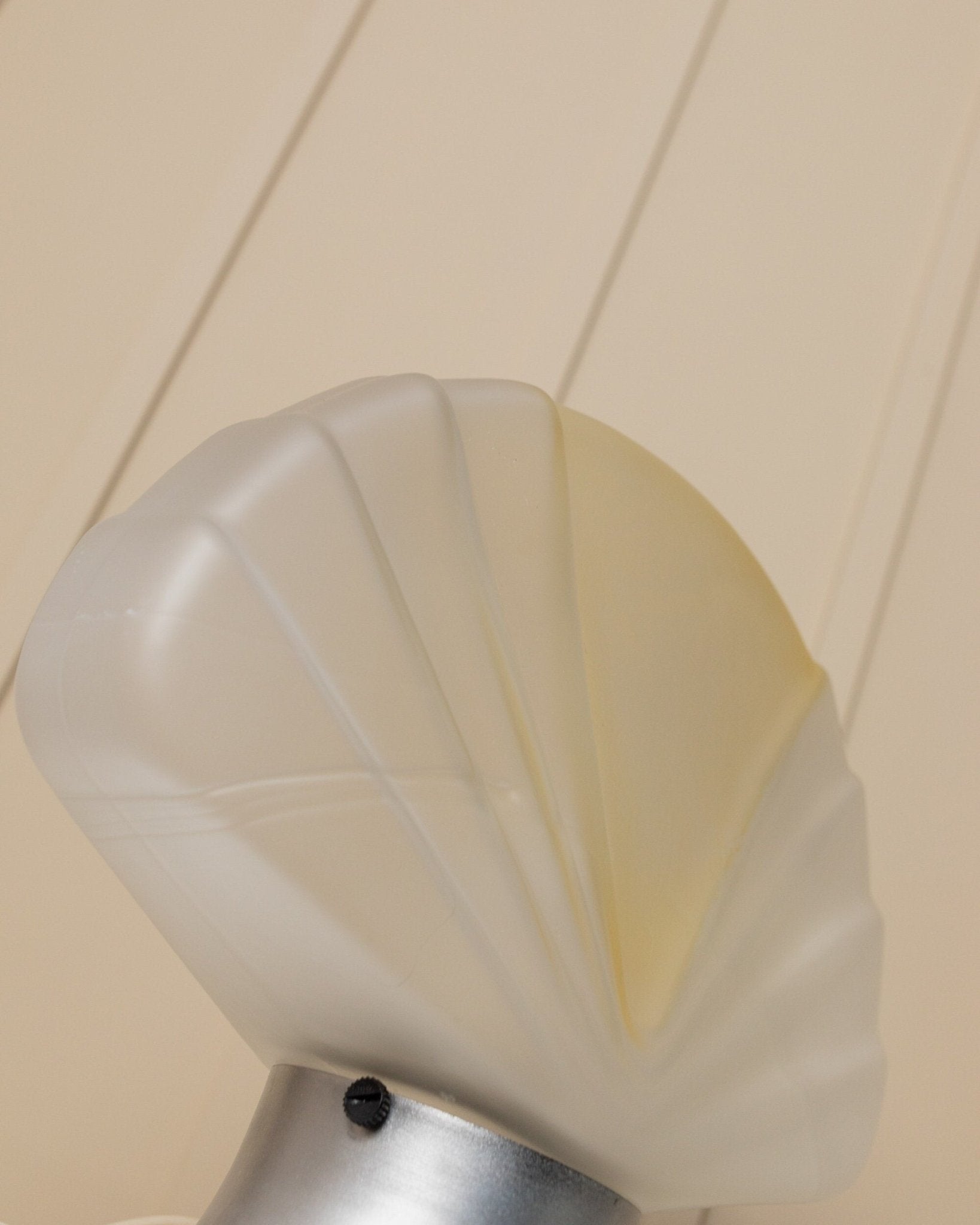 XXL vintage Murano glass shell lamp - table lamp white yellow - Space Age Design Italy - 1980s - Bottega Jacobs