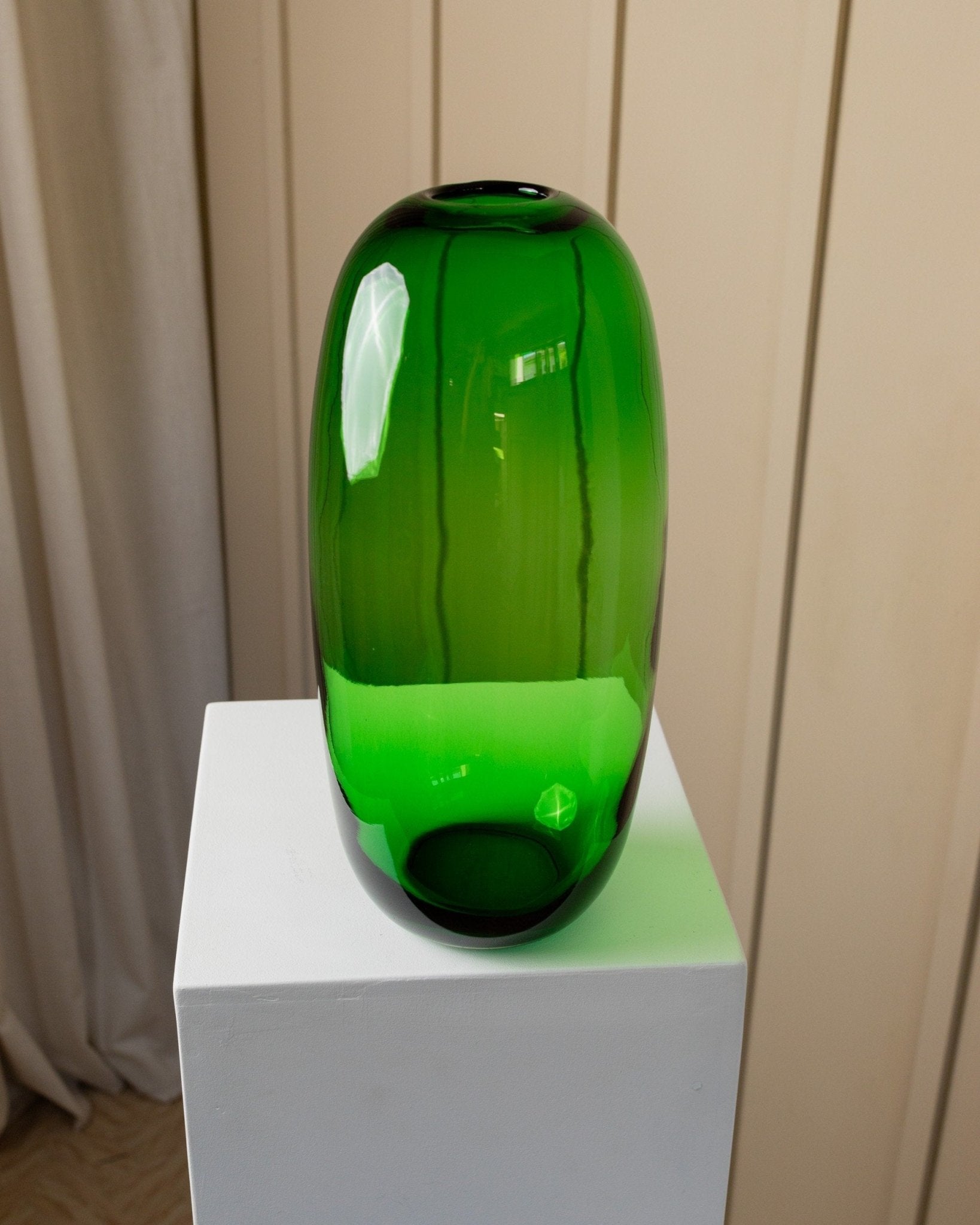 XXL Vintage Vase - green glass - Stockholm Series 1990s - Maria Vinka for Ikea