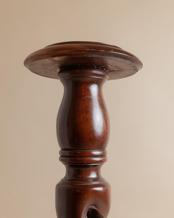 XXL Vintage wooden flower stand, column table - swirled solid wood handcrafted Italy 1960s, presentation of art, plants, vases - gift idea_Bottega Jacobs