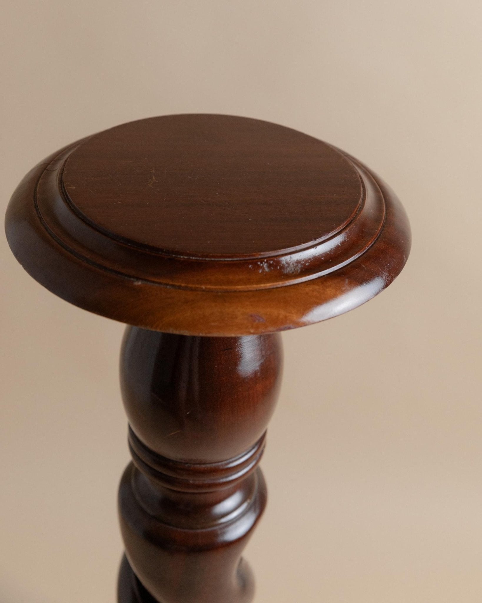XXL Vintage wooden flower stand, column table - swirled solid wood handcrafted Italy 1960s, presentation of art, plants, vases - gift idea_Bottega Jacobs